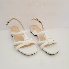 Ron White Blaise White knotted Slingback Sandals, Size 7,5 US