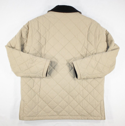 L.L. Bean Coat Women's Medium Chore Barn Thermore Insulated Quilted Beige - Picture 10 of 12
