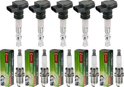 5x ESEN SKV Zündspule + DENSO Zündkerze für Volvo V70 II SW 2.4 T