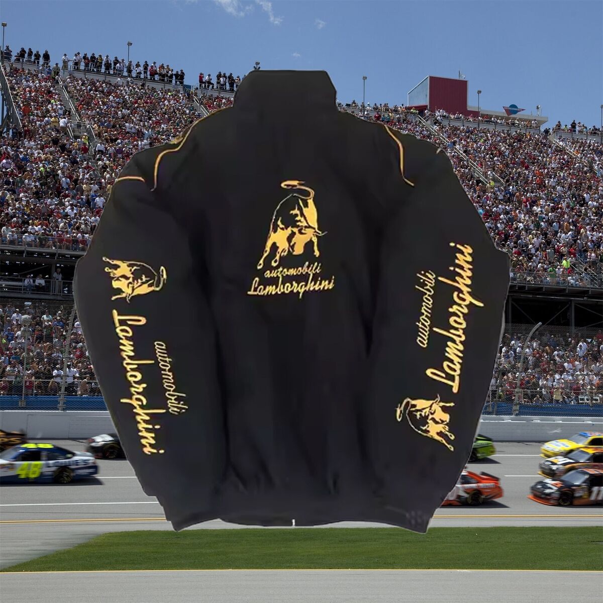 Lamborghini Racing Jacket F1 Brand New Embroidered Padded Lamborghini Racing Jacket F1 Brand New Embroidered Padded