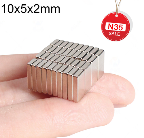 10pcs 10x5x2mm Neodymium Block Magnet Super Strong Rare Earth Magnet N42 NEW - Picture 2 of 2