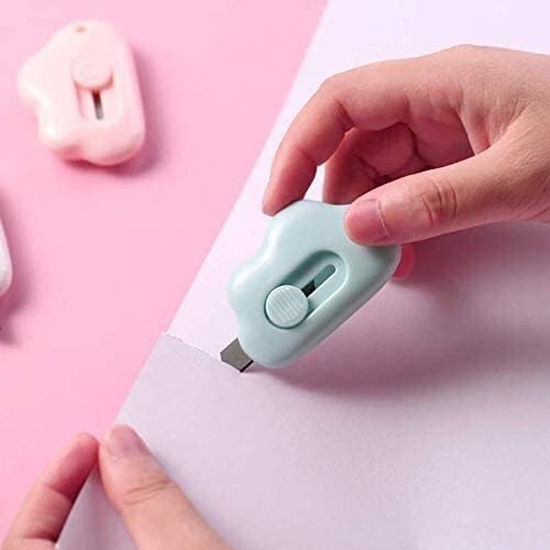 Cute Mini Retractable Utility Knife Pocket Box Cutters Plastic Cloud Flower 3pk - Picture 6 of 6