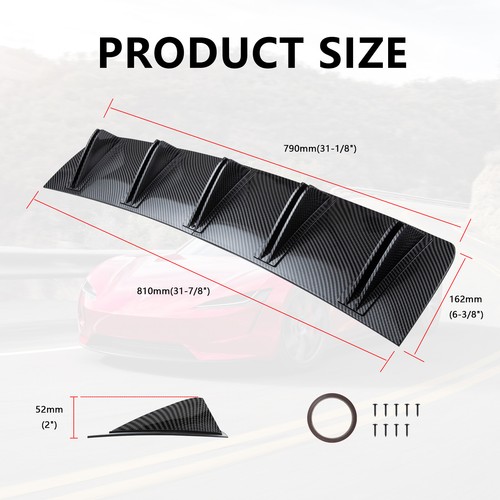 For Audi TTS Coupe Quattro Carbon Rear Bumper Diffuser Spoiler Splitter Wing - Picture 3 of 20