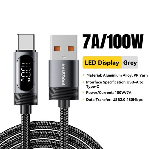 Essager 100W USB Type C To Type C Cable For iPhone 16 15 PD Fast Charging Wire - Picture 9 of 12