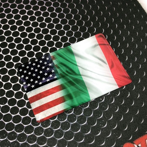 America USA ITALIA Dual Country Domed Decal Distress Sticker 3D 3.25"x2" Italy - Imagen 5 de 8