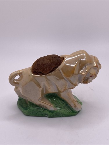Cojín vintage, Lusterware Lion Pin, Japón - Imagen 3 de 10