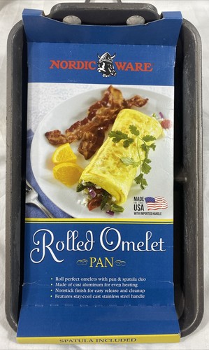 Nordic Ware Foolproof Rolled Omelette Pan Divided Sides Mr. Omelette Made in USA - Picture 2 of 11