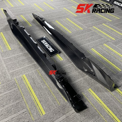 Forged/Carbon Fiber/Unpainted Side Skirts Extension Lip Fits 15-23 Ford Mustang - Picture 16 of 27