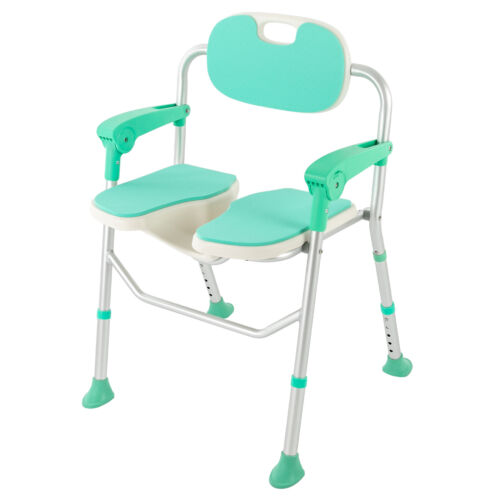 Shower Chair 350lbs with Backrest Armrests Bath Seat Height Adjustable Chair - Picture 7 of 23