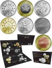 6 SECURITY TEST TOKENS SET 2018 Royal Canadian Mint R&D METAL MOOSE CARIBOU LEAF