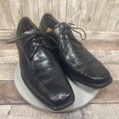 Johnston & Murphy Flex Mens Dress Shoes Black Leather Derby Size 11.5 M