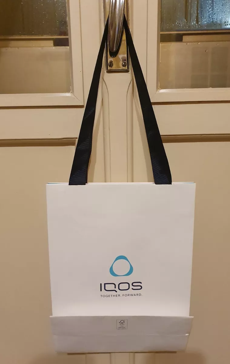 Shopper iqos busta sacchetto sporta confezione regalo grande firmata  collezione