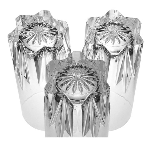 Royal Crystal Rock Highball Cocktail Drinking Glass Gala Cut 3Pc Set - Picture 6 of 7