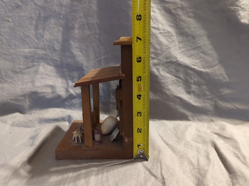 Vintage Wooden 3D Diorama, "PR Station" , 4.5"x7"x4.5" - PRE-OWNED - Picture 13 of 14