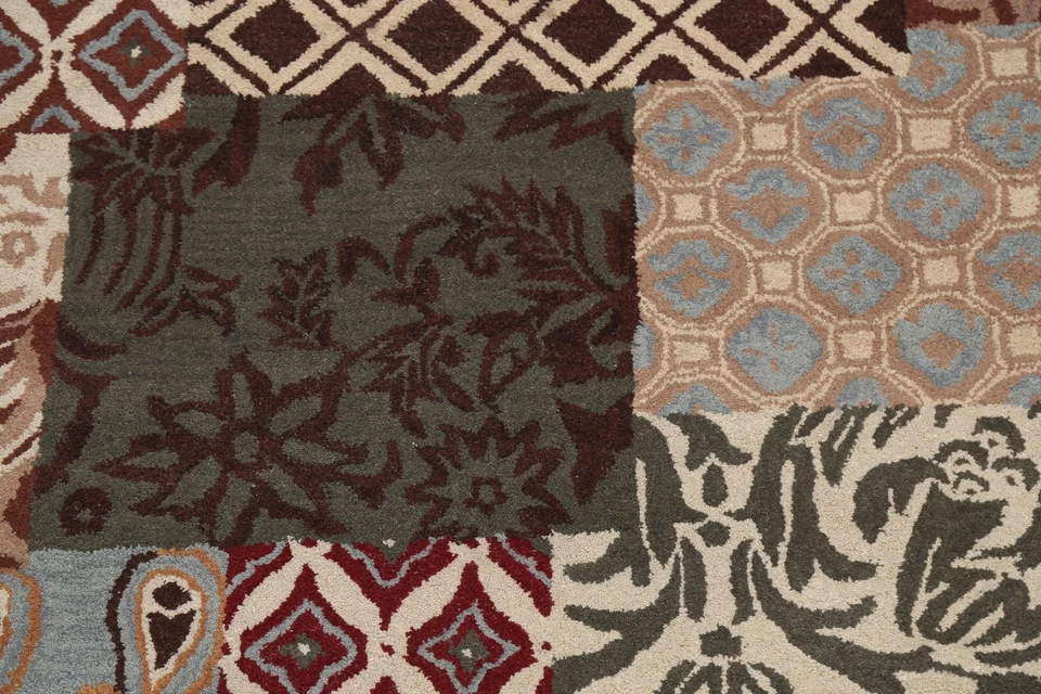 Patchwork Transitional Oriental Area Rug Hand-Tufted Wool Home Carpet Carpet 5x8 - Image 4 of 4