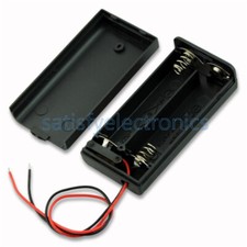 2 AA 2A Battery Holder Box Case with ON/OFF Switch and Cover for 2AA battery