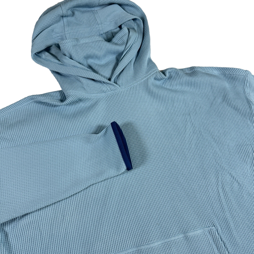 Sudadera con capucha Under Armour para mujer tejida con gofre para mujer L azul aguamarina embudo cuello bolsillo