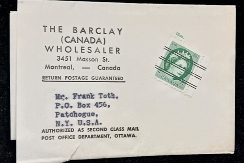 Timbro busta lettera commerciale The Barclay Canada grossista Montreal