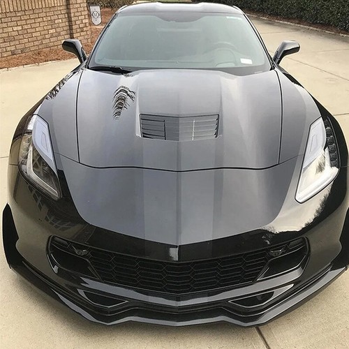 For 14-19 Corvette C7 Z06 Stage 3 GLOSS BLACK Front Lip Splitter & Winglets Set - Picture 4 of 12