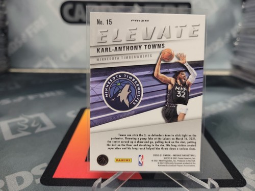 2020-21 Panini Mosaic Karl-Anthony Towns Elevate Silver Prizm #15 Timberwolves - Picture 2 of 2