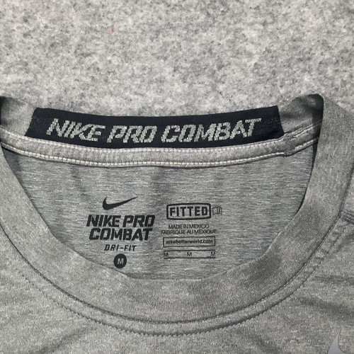 Nike Pro Combat Shirt Medium Grau Fitted Dri Fit Fußball Kompression Herren - Bild 5 von 9