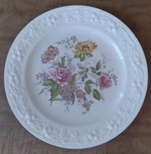 Vintage Homer Laughlin Eggshell "Theme" Fruit Embossed Floral Pattern Plate 10"