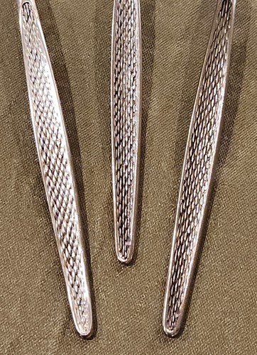 AMC Stainless Silverware CASCADE Pattern Set of 3 Teaspoons Made Japan 6.5 Long - Picture 5 of 12