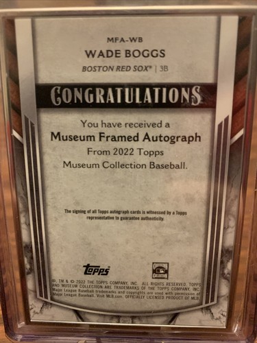 2022 Topps Museum Collection Wade Boggs Silver Framed Auto # 03/15 Red Sox SP - Bild 2 von 2