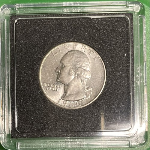 *1, 1960 SILBER, Washington Silver Quarter Quarter, hochwertig, mit Münzhalter - Bild 3 von 3