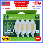 LED Chandelier Bulbs B10 4-Pack Decorative Flame Tip 2700K Soft White Light Bulb