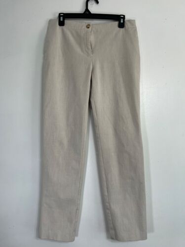 Pantalones de vestir para mujer J. Jill Preppy beige caqui botón cremallera mosca talla 8 corpcore