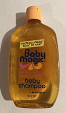 Vintage 1980s Baby Magic Shampoo 9 Oz Plastic Bottle Full BOS By Mennen