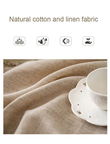 Tablecloth Cotton and Linen tapete Rectangular Tablecloth Tassel Table Covers - Bild 10 von 11