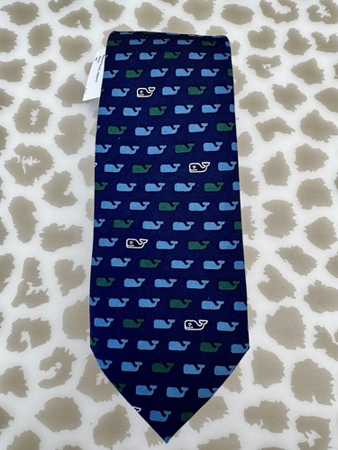 NWT Boy’s Vineyard Vines Whale Tie Navy Blue Green Easter 1st Communion - Picture 1 of 3