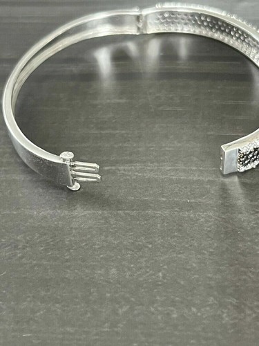 Brazalete de diamantes de corte redondo de 5 quilates enchapado en oro blanco de 14 quilates creado en laboratorio - Imagen 4 de 5