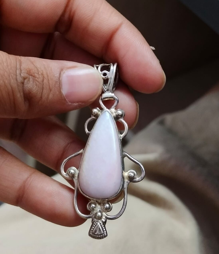 Pendentif En Pierre De Lune Arc-en-Ciel (Rainbow Moonstone) - Argent 925 - Forme Goutte, Boîte Cadeau