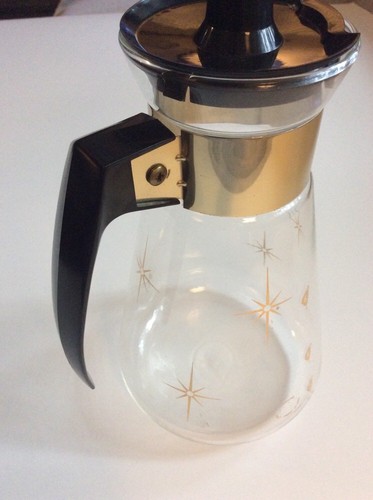 Vintage Retro Corning Pyrex Gold Atomic Starburst 6 Cup coffe Pot Carafe - Picture 8 of 8