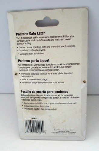 Pontoon replacement gate latch, Attwood 11404-6 Universal, White - Picture 2 of 4