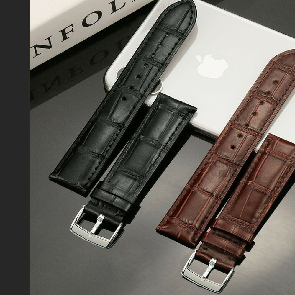 Universal Quick Release Crocodile Pattern Leather 22mm 20mm Watch Band Strap