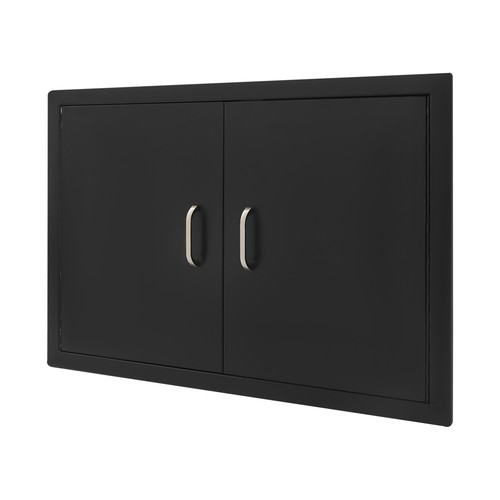 Puerta de acceso a barbacoa para cocina exterior negra doble puerta de cocina exterior - Imagen 9 de 21