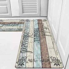 HEBE anti Fatigue Kitchen Mat Set of 2 Non Slip Cushioned Kitchen Mats for Floor