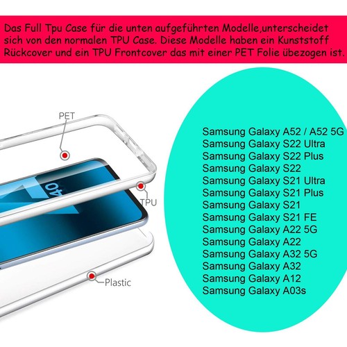 Full TPU Case Handy Hülle 360 Grad Schutz Hülle Handy Tasche Cover Schale Klar - 第 3/18 張圖片