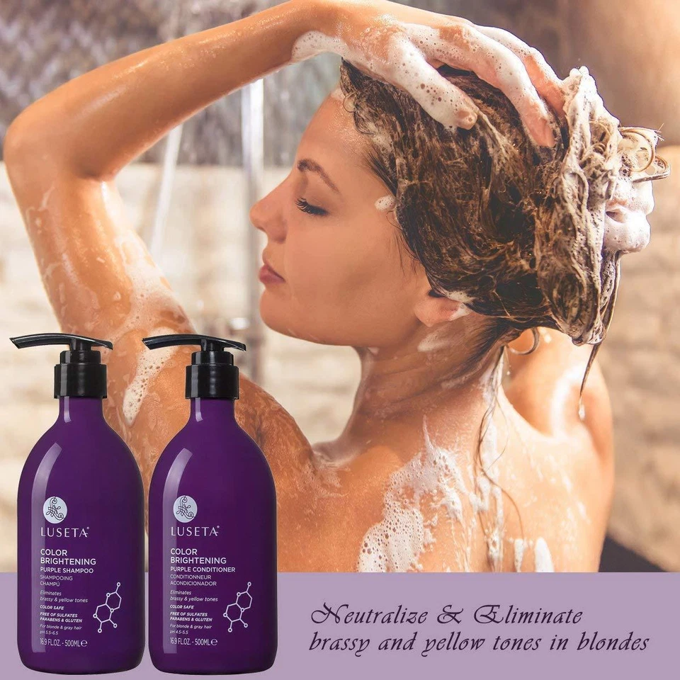 Luseta Color Brightening Purple Shampoo & Conditioner Set for Blonde & Gray Hair - Image 2 of 3