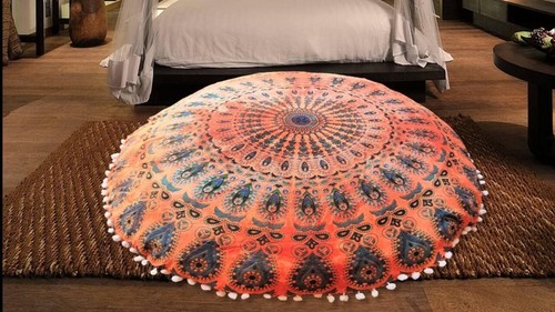 Mandala Large Pouf Pillow Case Meditation Floor Cushion Cover Bohemian Ottoman - Picture 16 of 112