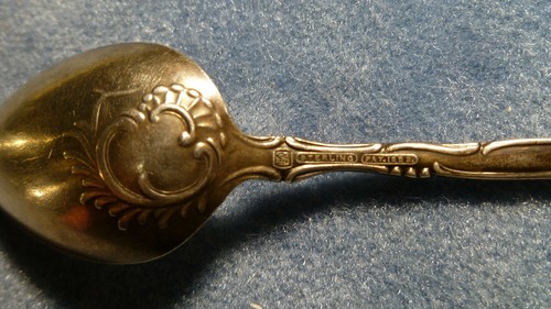 1892 alter englischer Demitasse Löffel Handtuch Sterling - Bild 5 von 7