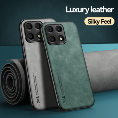 For Honor X8A, Shockproof Business Retro Soft Rubber Magnetic Back Case Cover