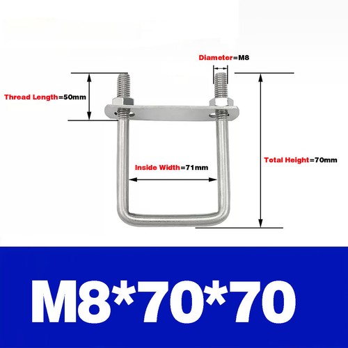 304 SS U-Screw Square Clamp /U-Bolt Right Angle Bolt With Baffle / Square Clamp - Picture 31 of 53