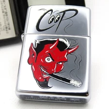 COOP Red Devil Zippo Oil Lighter 1997 Mint Rare