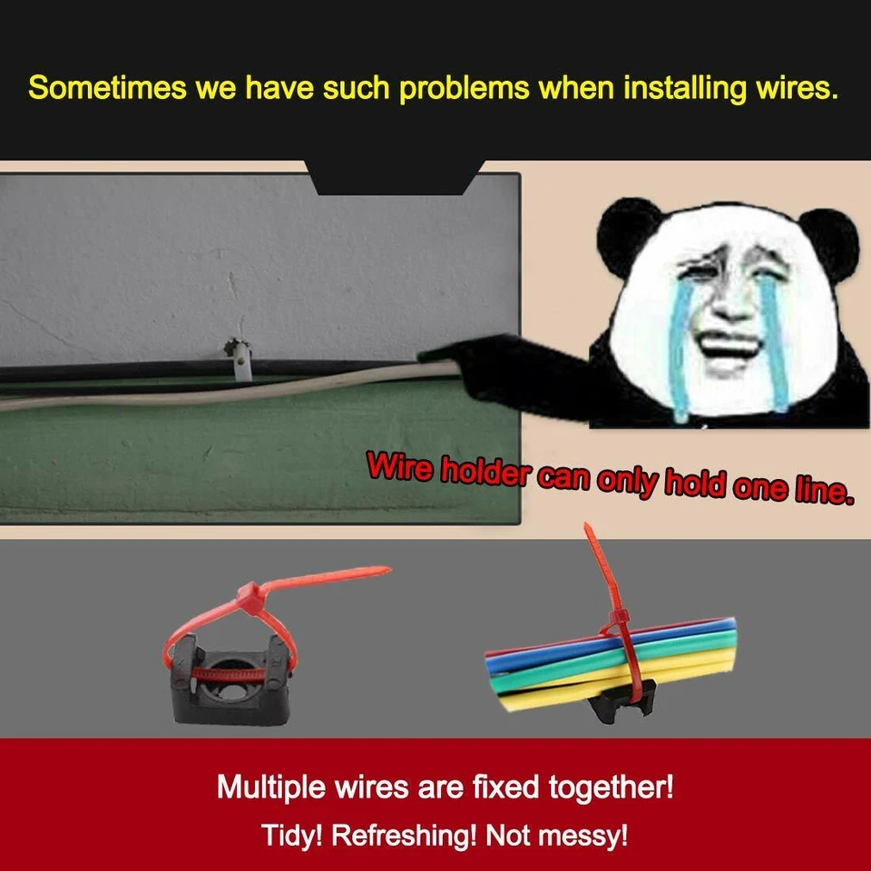 Base De Fixation Pour Câble En Nylon Noir Pour 3,6, 4,8, 7,6, 9,0mm - Photo 4/4