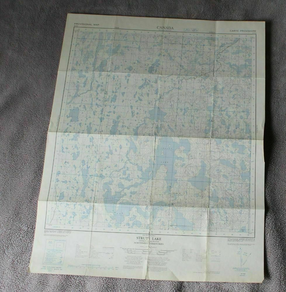 Strutt Lake 1964 Mackenzie Northwest Territories Provisional Topographic Map FN